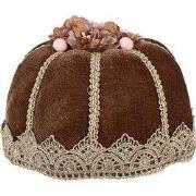 Clayre & Eef Decoratie Beeld Taart Ø 15x10 cm Bruin Textiel op Kunstst...