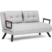 2-zits slaapbank van boucléstof met metalen poten L133 cm - SANDO