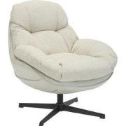 Draaifauteuil Beige - Zithoogte 50cm - Fauteuil Leonne