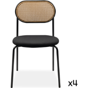 Set van 4 stoelen van gevlochten rotan met metalen frame, 47 cm  MOZAR...