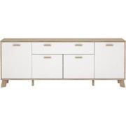 Dressoir met 4 deuren, 1 lade eikendecor en wit B195,7 cm  STORM