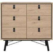 Dubbele ladekast met 6 lades en metalen onderstel B101,8 cm  JOYCE