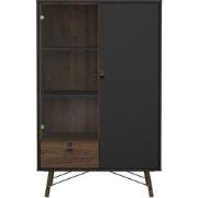 Vitrinekast met 2 deuren (waarvan 1 met glas) en 1 lade H161,8 cm  JOY...