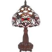 Lumilamp Tiffany Tafellamp Ø 20x37 cm Paars Wit Polyresin