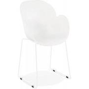 Stoel met armleuningen ZAKARY 59x54x89 cm Wit