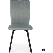Set van 4 stoelen in stof met zwarte metalen poten L47,5 cm - PRETTY