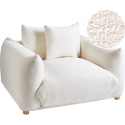 Beliani LUVOS - Fauteuil-Wit-Bouclé