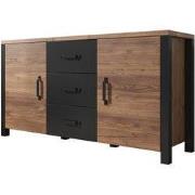 Meubella - Dressoir Olivia - Zwart - Eiken - 147 cm