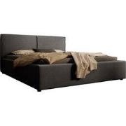 Meubella - Tweepersoonsbed Infinity - Zwart ribstof - 160x200 cm