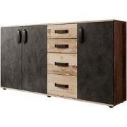 Meubella - Dressoir Montreal - Grijs - Old wood - 160 cm