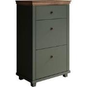 Meubella - Schoenenkast Eric - Groen - 71 cm - 2 kleppen