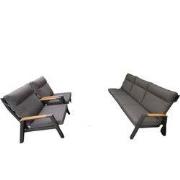 Carouge loungeset 3 delig teak antraciet