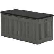Primo kussenbox - kunststof - 270L - 109x51 cm - donkergrijs - zwart
