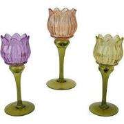 Theelichthouder glas d7,5h19 cm a3