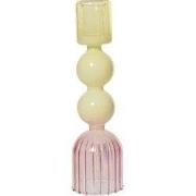 Kandelaar glas d5,5h20 cm multi