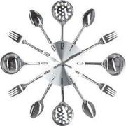 Decopatent® Ronde Bestek Wandklok 38 Cm - Klok met Bestek - Vork - Lep...