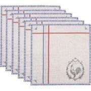 Clayre & Eef Servetten Katoen Set van 6  40x40 cm Beige Katoen Vierkan...