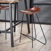 Set van 4 Barkrukken Bruin Leer Bruce - 67 cm - Zonder Rugleuning