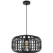 Boheemse Hanglamp - Bamboe Lampenkap - Elliptische - Zwart - Ø40 x 126...