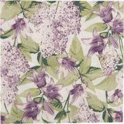 Clayre & Eef Servetten Papier Set van 20 33x33 cm Wit Paars Bloemen