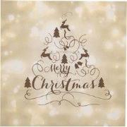 Clayre & Eef Servetten Papier Set van 20 33x33 cm Beige Kerst