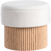 Beliani RICHEY - Poef-Wit-Bouclé