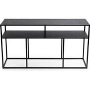 Stalux Side-table 'Teun' 150cm, kleur zwart / zwart marmer