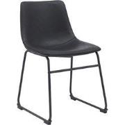 LABEL51 Eetkamerstoel Risto - Zwart - PU-Leder - Black Frame