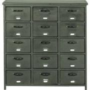 Metalen ladekast - Groen - 88x37x88cm - 15 Ladenkast Groen - Giga Meub...