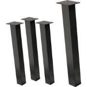 Set van 4 tafelpoten schuin H72 cm Donkergrijze look Industrieel stale...