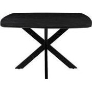 LABEL51 Eetkamertafel Blake - Zwart - Mangohout - 130x130 cm