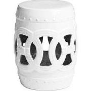 Fine Asianliving Keramische Kruk Coin Wit Handgemaakt D32xH43cm