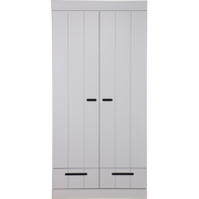 WOOOD Connect Kledingkast 2-Deurs met Lade - Grenen -Grijs - 195x94x53