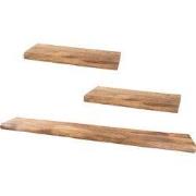 Wandplank Pure Mangohout - Set van 3 Groot
