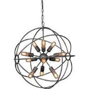 Metalen grijze kroonluchter Spoutnik D70cm