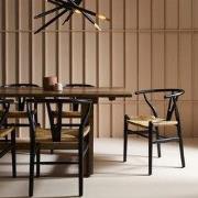 Set van 2 stoelen Oslo Beuken Zwart en Riet