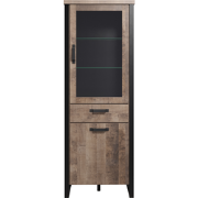 Vitrine met 2 deuren, waarvan 1 met gehard glas, en 1 lade L70 cm - EM...