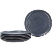 6 stuks ontbijtborden aardewerk Spring 21cm - dessertbord - Blauw