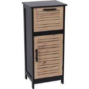 Badkamerkast Halfhoog Bergen met Deur en Lade - Zwart/Bruin