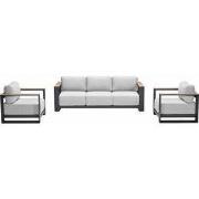 Garden Impressions Malakka loungeset 3 - delig carbon black/valley san...