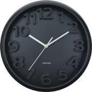 Karlsson - Wandklok Elevated Classic Numbers - Zwart- Ø33,5cm