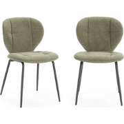 Set van 2 stoelen in stof met zwarte metalen poten L50 cm - LUCY