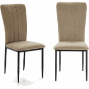 Set van 4 stoelen in stof met zwarte metalen poten L43 cm - HOLLY