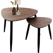 MISOU Bijzettafel - set van 2 - Organisch - Koffietafel - Modern - Wal...