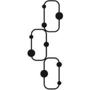 Wandkapstok met 6 afgeronde haken in zwart metaal H70 cm  LIZZARD