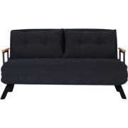 Slaapbank voor 2 personen in stof met metalen poten L133 cm  SANDO