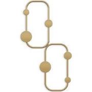 Organisch gevormde wandkapstok met 5 haken in zwart metaal H48 cm  LAD...