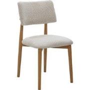 Eetkamerstoel Beige - Naturel Eikenhout - 52x47x81cm - Nova - Set van ...