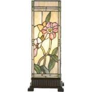 Lumilamp Tiffany Tafellamp 18x18x45 cm Beige Roze Glas Bloemen