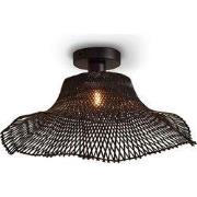 Plafonniere Ibiza - Bamboe Zwart - 50x50x15cm